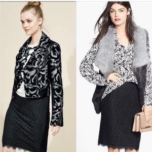 Diane Von Furstenberg Scotia Black Lace Skirt